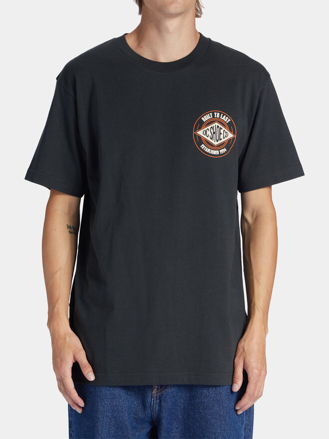 DC DC Marškinėliai Built To Last Tees ADYZT05291 Juoda Regular Fit