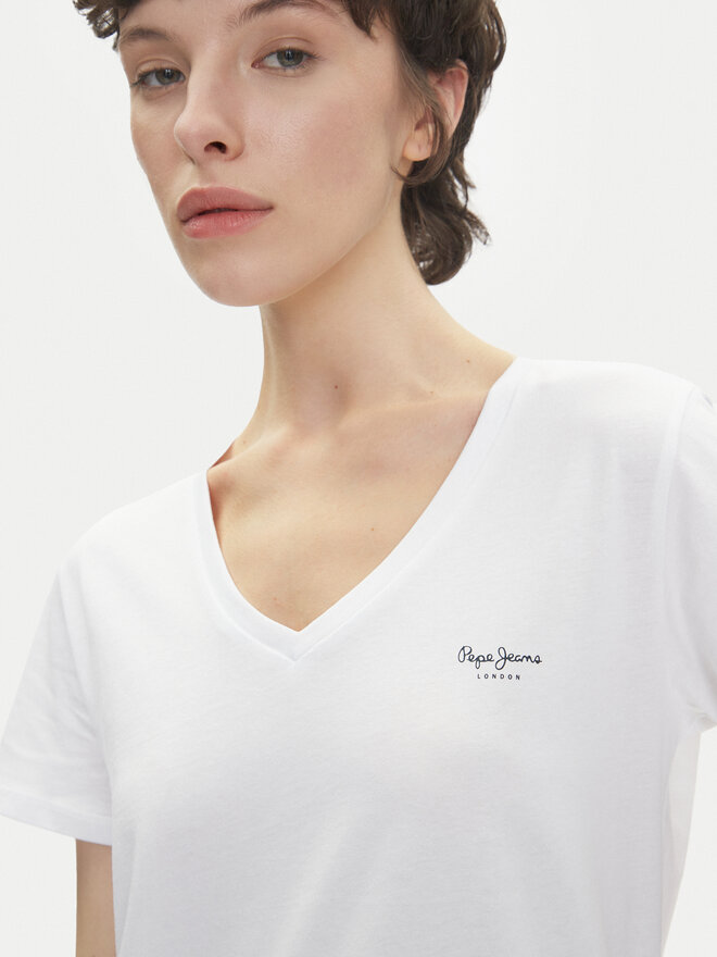 Pepe Jeans Pepe Jeans Póló Macy PL506051 Fehér Regular Fit