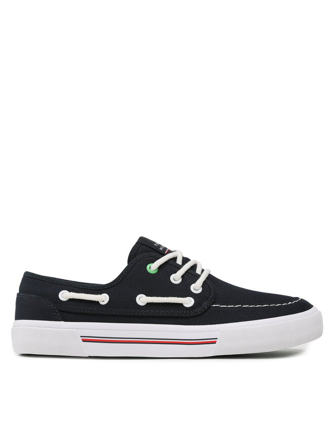 Tommy Hilfiger Sneakers aus Stoff Tommy Hilfiger Core Boat Shoe Canvas FM0FM04510 Dunkelblau