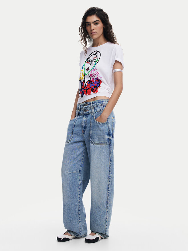 Desigual Desigual Marškinėliai Misuri 25SWTKA9 Balta Regular Fit