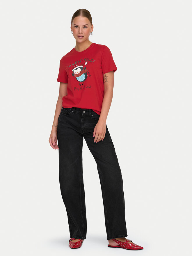 ONLY ONLY Póló Kita 15331069 Piros Regular Fit