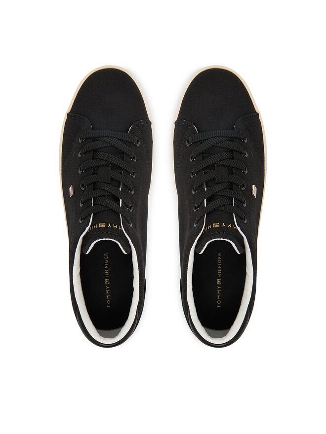 Tommy Hilfiger Sneakers aus Stoff Tommy Hilfiger Th Low Profile Vulc Canvas FW0FW09102 Schwarz