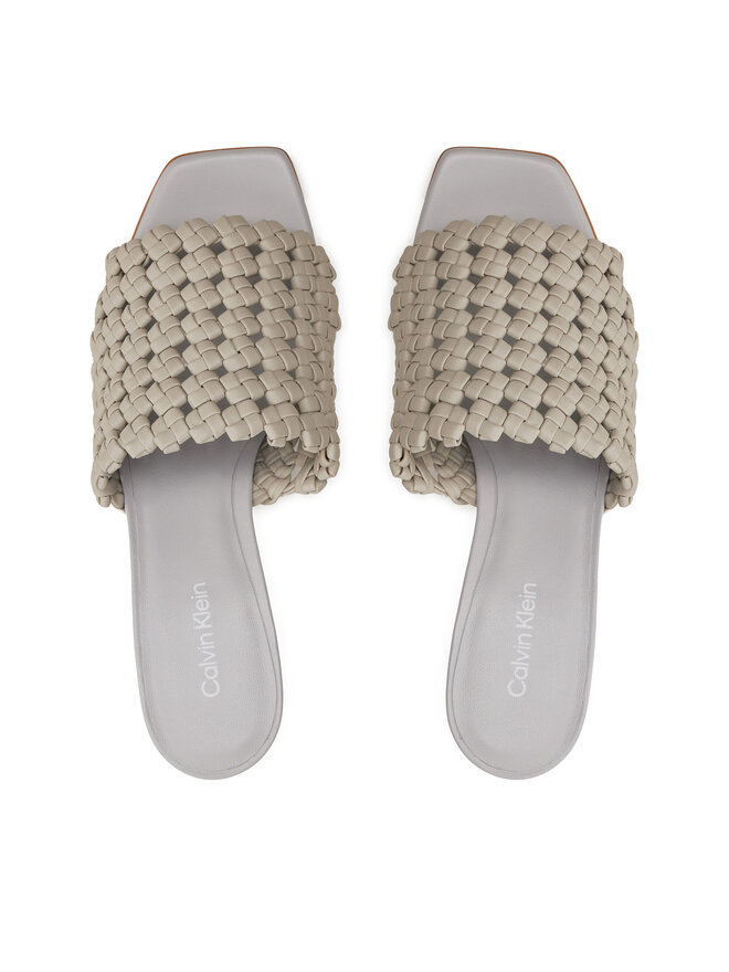 Calvin Klein Klapki Calvin Klein Heel Mule Sandal 70 Latt HW0HW02144 Beżowy