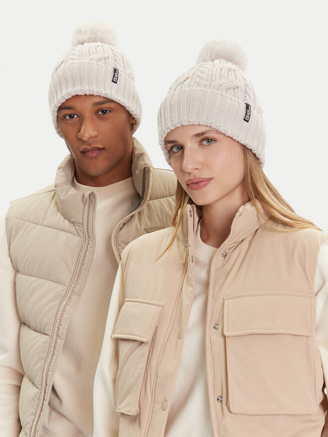 Jack Wolfskin Czapka Jack Wolfskin Pompom 1905092 Beżowy