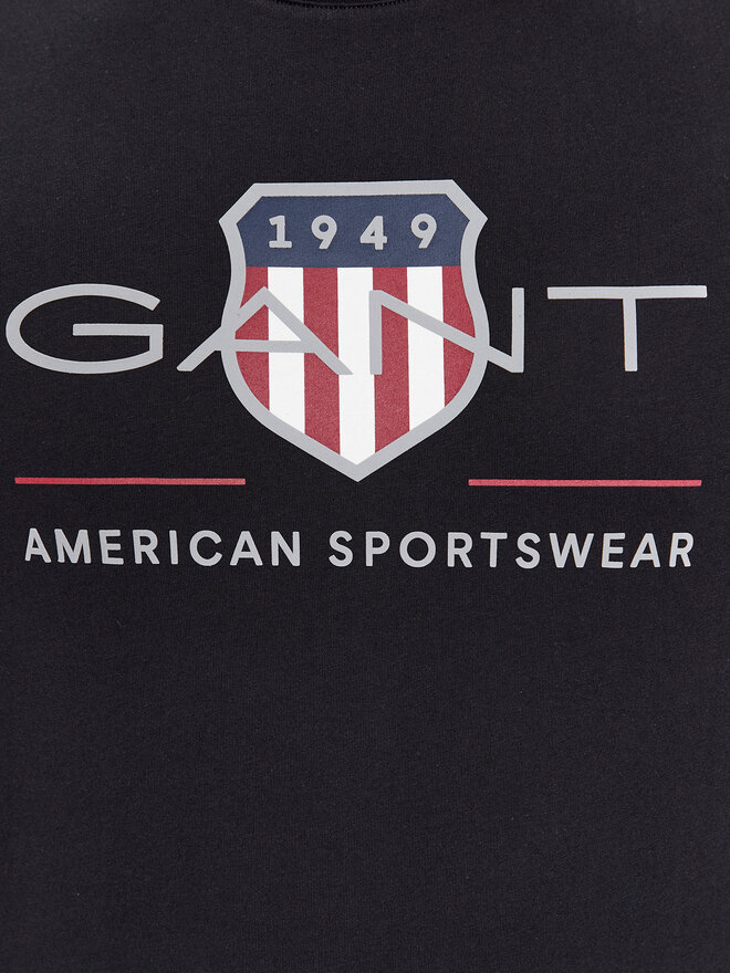 Gant Gant Marškinėliai Reg Archive Shield Ss 2003199 Juoda Regular Fit