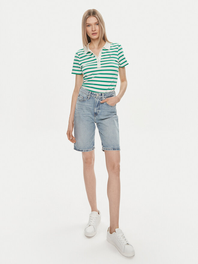 Tommy Hilfiger Tommy Hilfiger Pólóing 1985 WW0WW39530 Zöld Slim Fit