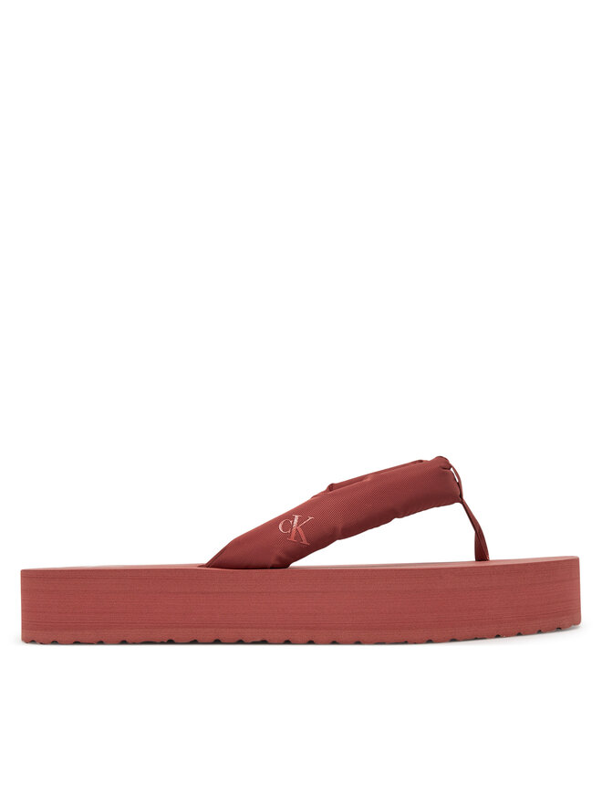 Calvin Klein Jeans Žabky Calvin Klein Jeans Beach Sandal Flatform Ttxr Satin YW0YW01723 Hnedá