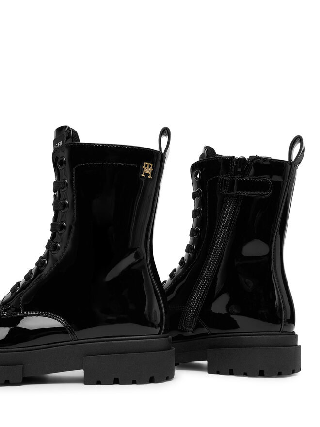 Tommy Hilfiger Schnürstiefeletten Tommy Hilfiger Lace-Up Bootie T4A5-34025-0775 S Schwarz