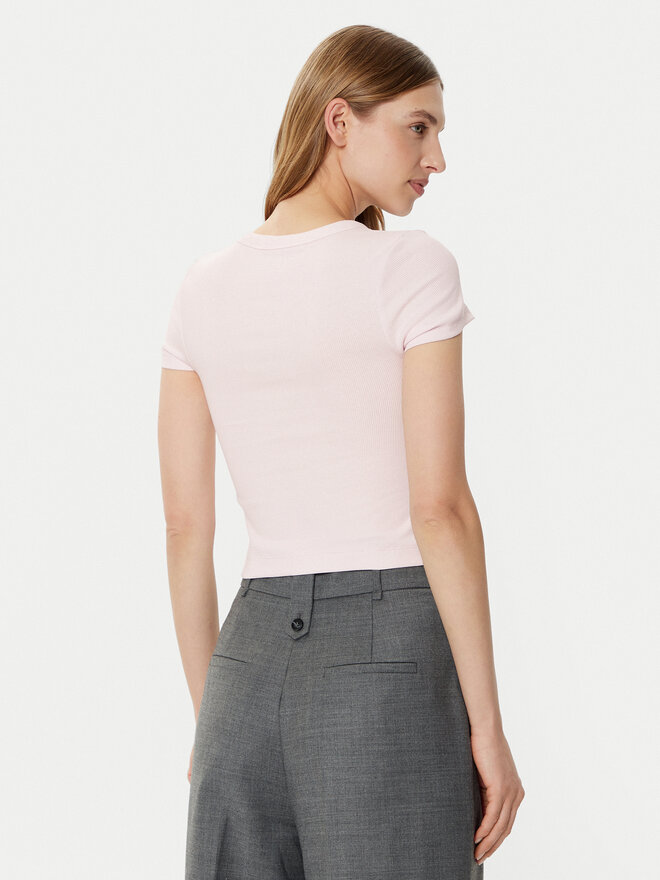 Guess Guess Marškinėliai W5RI68KA0H1 Rožinė Slim Fit