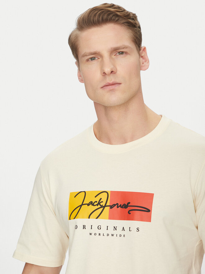 Jack&Jones Jack&Jones Marškinėliai Frederiksberg 12278266 Écru Regular Fit