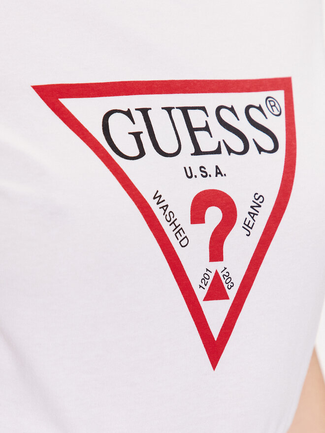 Guess Guess Marškinėliai W1YI1B I3Z14 Balta Slim Fit