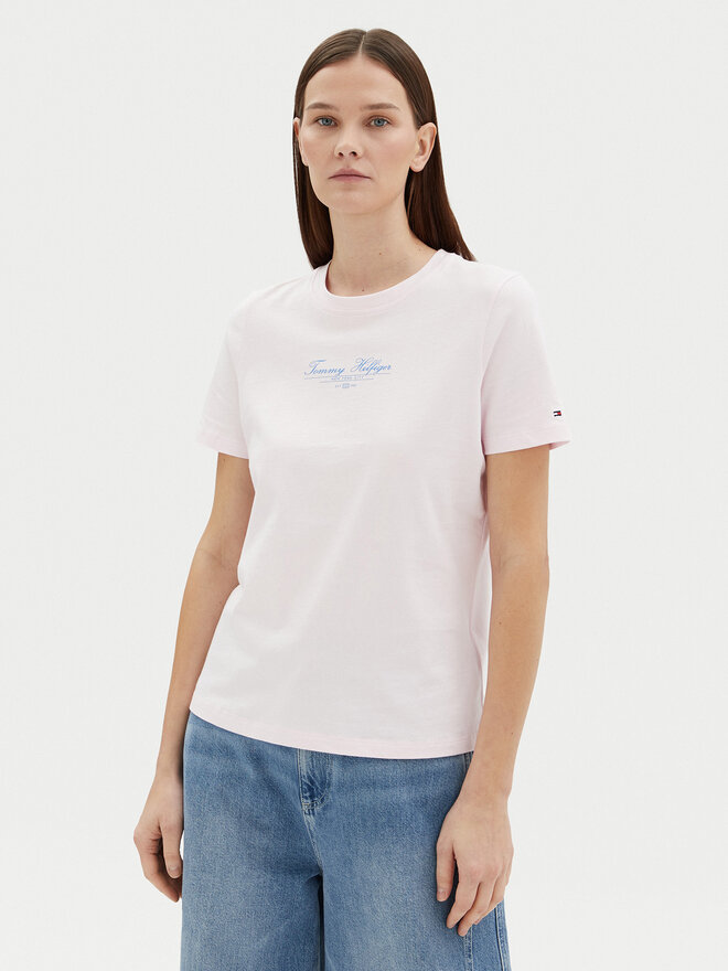 Tommy Hilfiger Tommy Hilfiger Camiseta WW0WW45428 Rosa Regular Fit