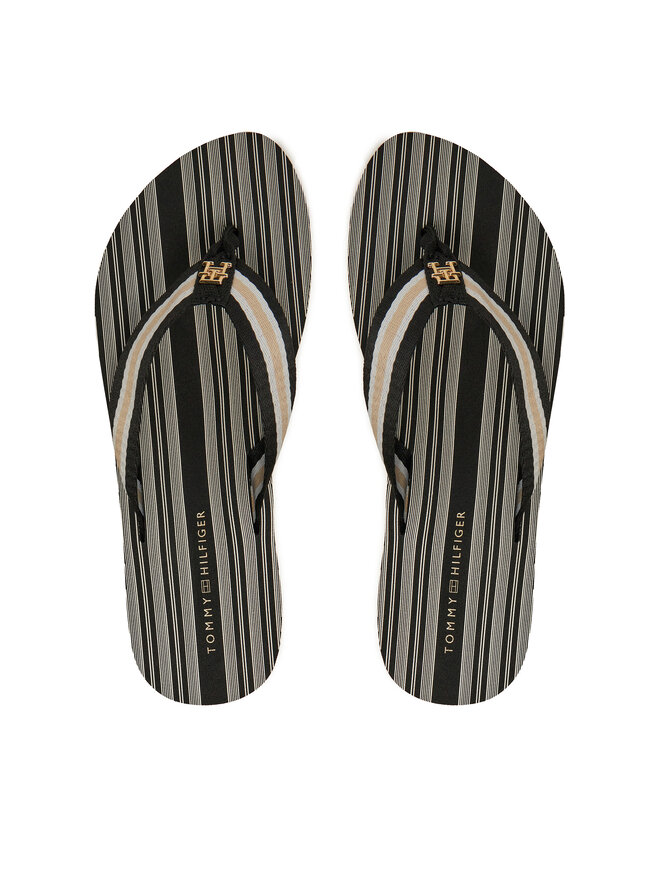 Tommy Hilfiger Σαγιονάρες Tommy Hilfiger Im Th Print Beach Sandal FW0FW08370 Μαύρο