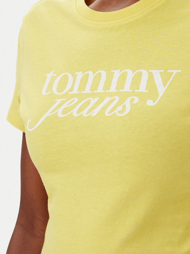 Tommy Jeans Tommy Jeans Camiseta Essential DW0DW19447 Amarillo Slim Fit