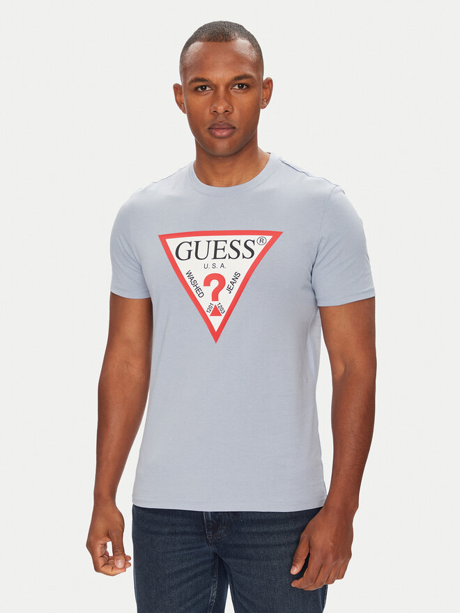 Guess Guess Marškinėliai M2YI71 I3Z14 Mėlyna Slim Fit
