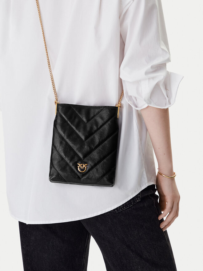 PINKO Handtasche PINKO Flat Satchel AI 25-26 PCPL 105352 A2W2 Schwarz