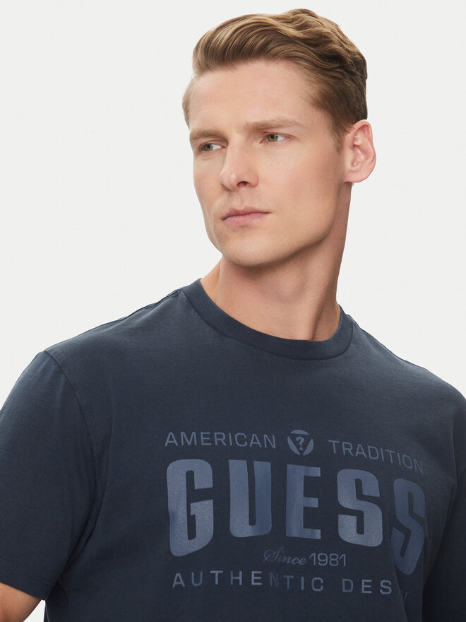Guess Guess Marškinėliai M5GI27 KBW41 Tamsiai mėlyna Regular Fit