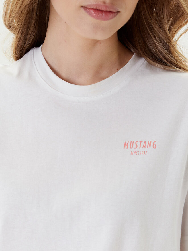 Mustang Mustang T-Shirt Floris 1016158 Weiß Relaxed Fit