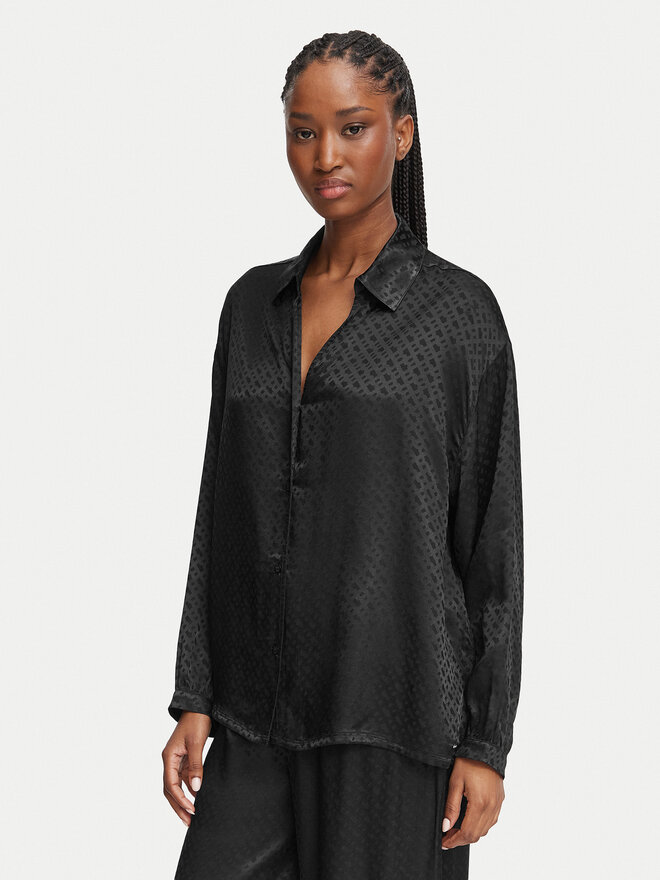 BOSS BOSS Pyjamahemd 50570996 Schwarz Relaxed Fit