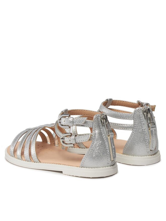 Geox Sandále Geox J Sandal Karly Girl J7235D 0QDAJ C1007 S Strieborná