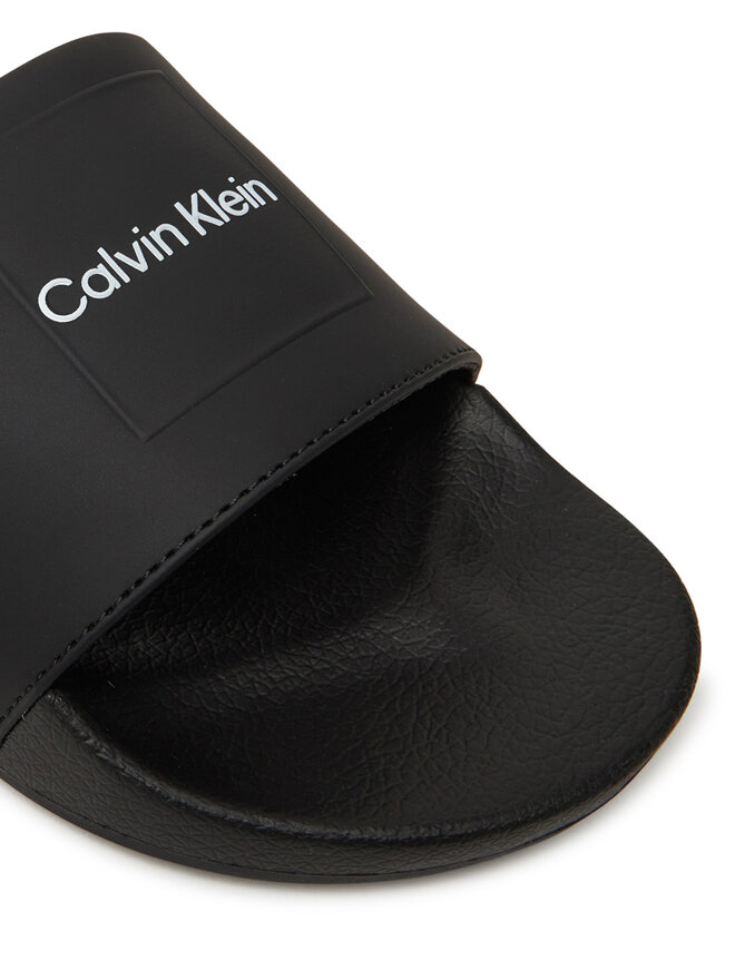 Calvin Klein Nazouváky Calvin Klein Pool Slide W/ Ck Square HM0HM01754 Černá