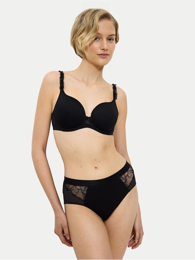 Triumph Triumph Klasične spodnje hlačke z visokim pasom Wild Azalea 10219857 Črna