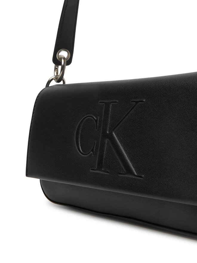 Calvin Klein Jeans Τσάντα Calvin Klein Jeans Sculpted Flap Shoulder Pouch LV04K3148G Μαύρο