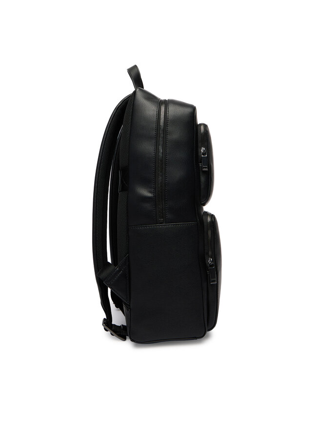 Calvin Klein Rucksack Calvin Klein Emblem Hw Slim Pocket Backpack LV04D3289G Schwarz
