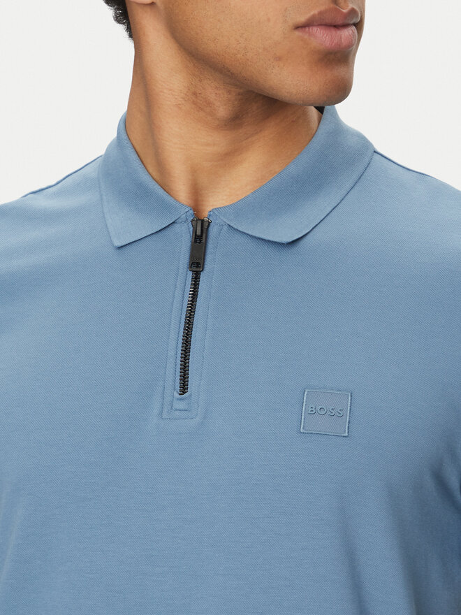 BOSS BOSS Поло Passerzip 50537507 Блакитний Slim Fit