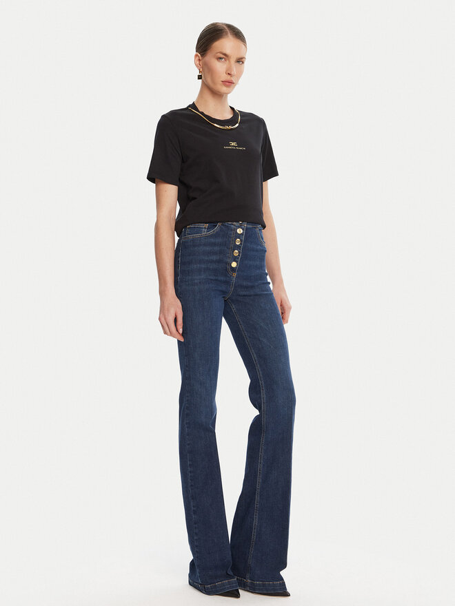 Elisabetta Franchi Elisabetta Franchi Camiseta MA-028-56E2-V240 Negro Regular Fit
