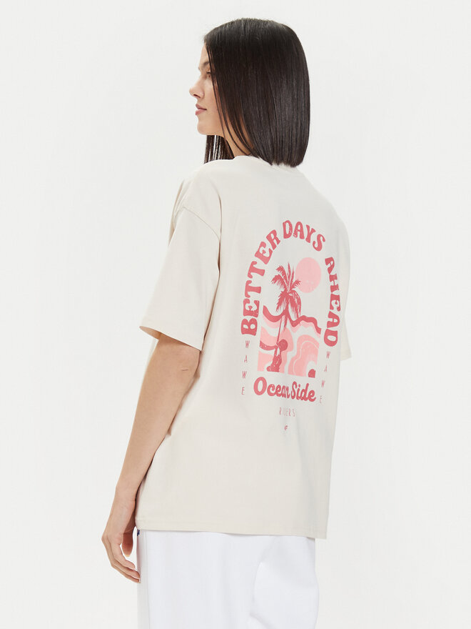 4F 4F Camiseta 4FWSS24TTSHF1265 Écru Oversize
