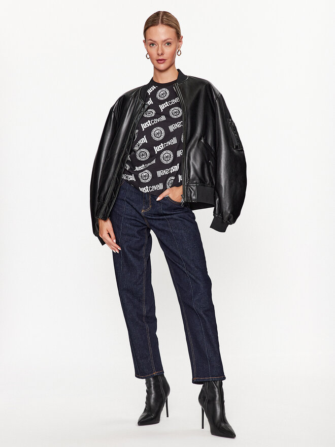 Just Cavalli Just Cavalli Футболка 75PAH610 Чорний Regular Fit