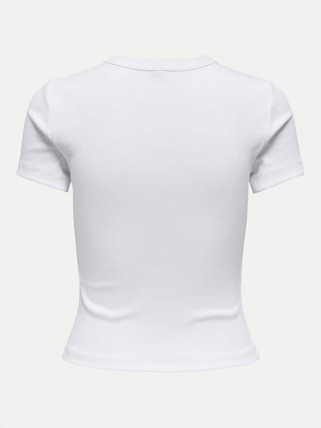 ONLY ONLY Marškinėliai Val 15339774 Balta Slim Fit