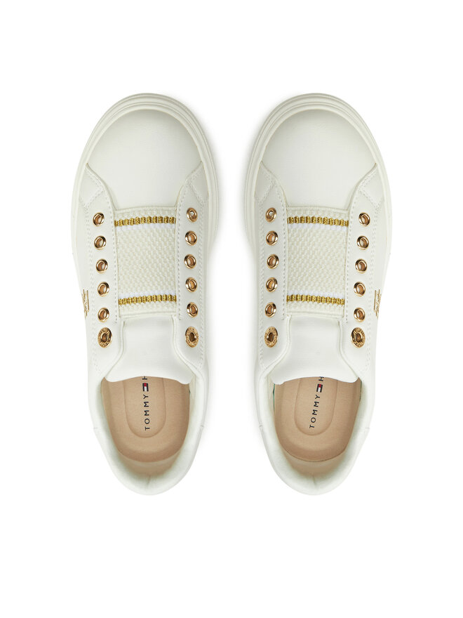 Tommy Hilfiger Sneakersy Tommy Hilfiger Low Cut Sneaker T3A9-33744-1355 S Biały