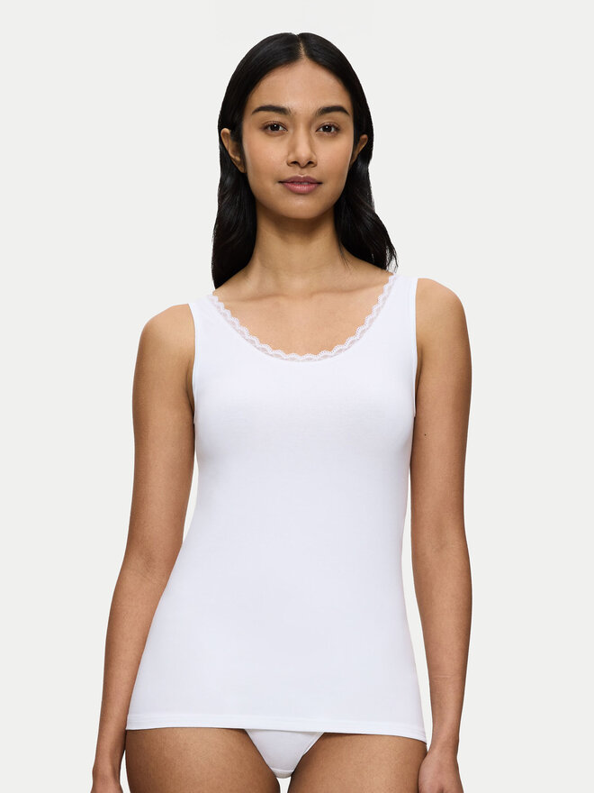 Triumph Triumph Τοπ Feel Of Cotton 10224975 Λευκό Slim Fit
