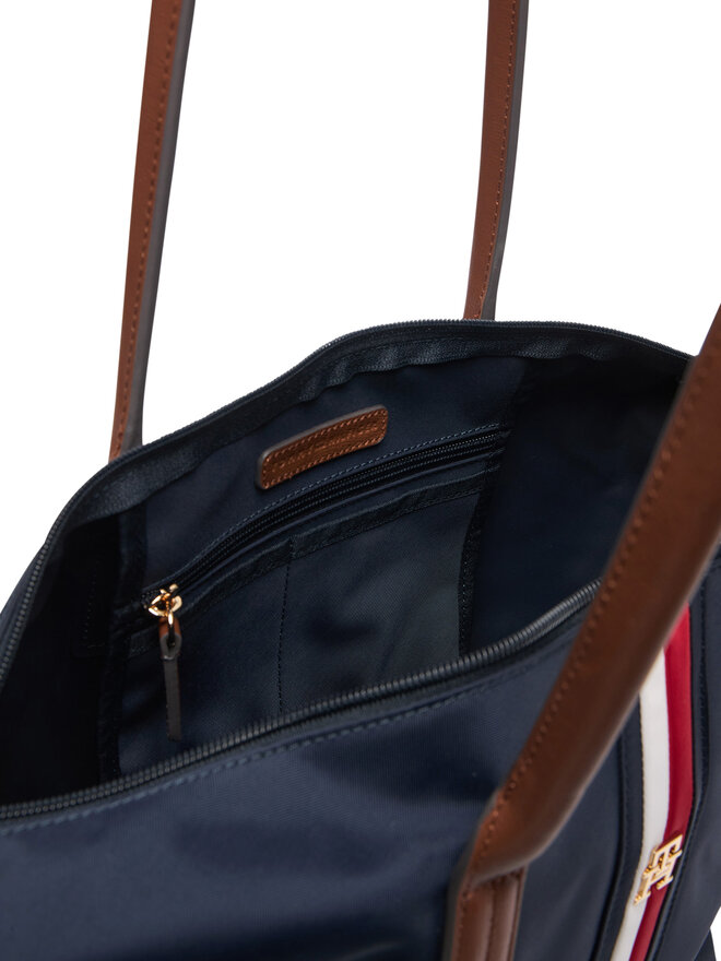 Tommy Hilfiger Handtasche Tommy Hilfiger Popette Tote Corp AW0AW19027 Dunkelblau