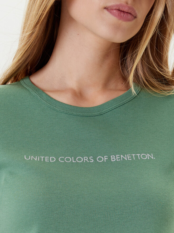 United Colors Of Benetton United Colors Of Benetton Camiseta 3GA2E16A2 Verde Regular Fit