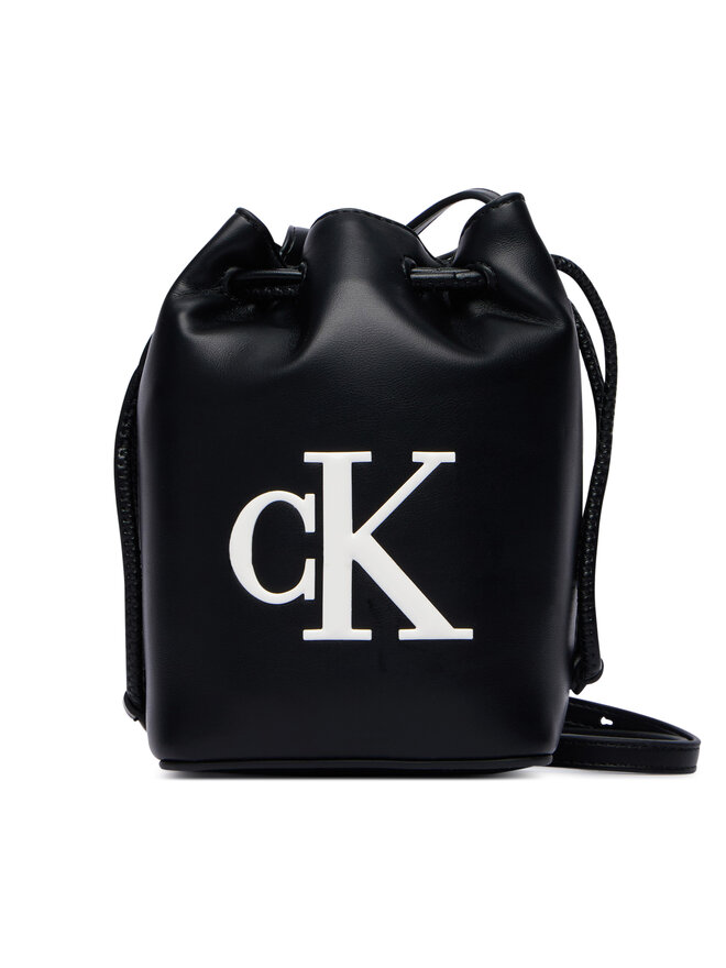 Calvin Klein Handtasche Calvin Klein Bold Ck Mini Bucket Crossbody LV04F3870G Schwarz