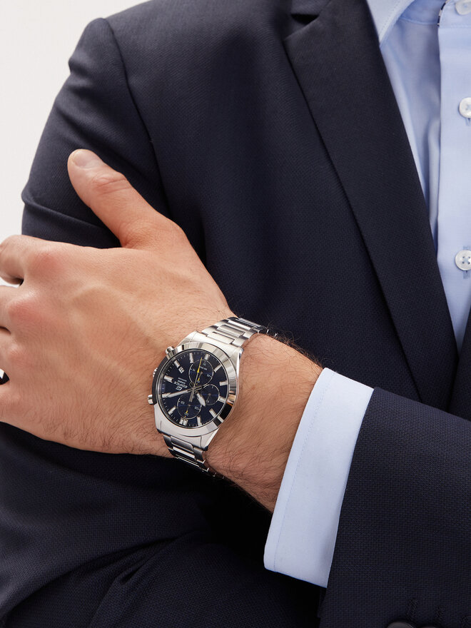 Casio Pulkstenis Casio Edifice Sapphire Chronograph EFB-710D-2AVUEF Sudraba