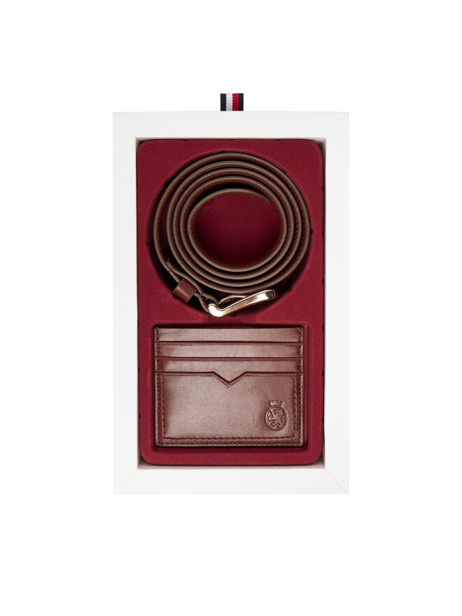 Tommy Hilfiger Geschenkset Tommy Hilfiger Th Crest Belt And Cc Holder AM0AM13934 Braun