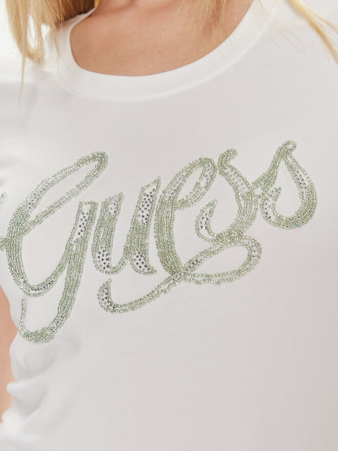 Guess Guess Marškinėliai W4GI30 J1314 Balta Slim Fit