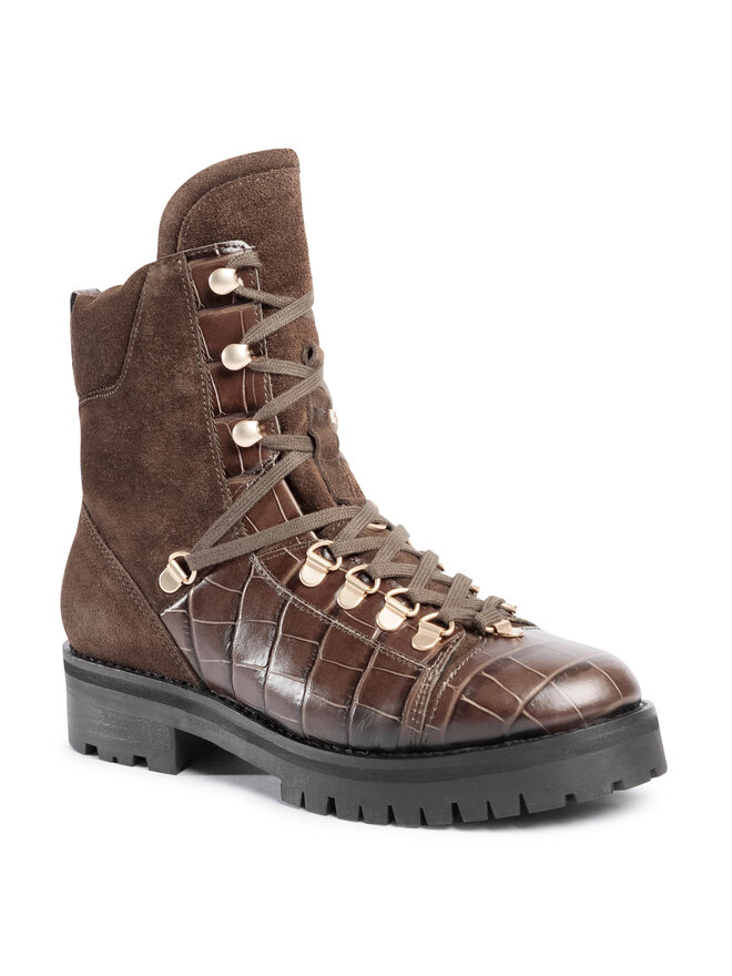 Schnurstiefeletten AllSaints Franka Croco B4ZW0242 Grun eschuhe