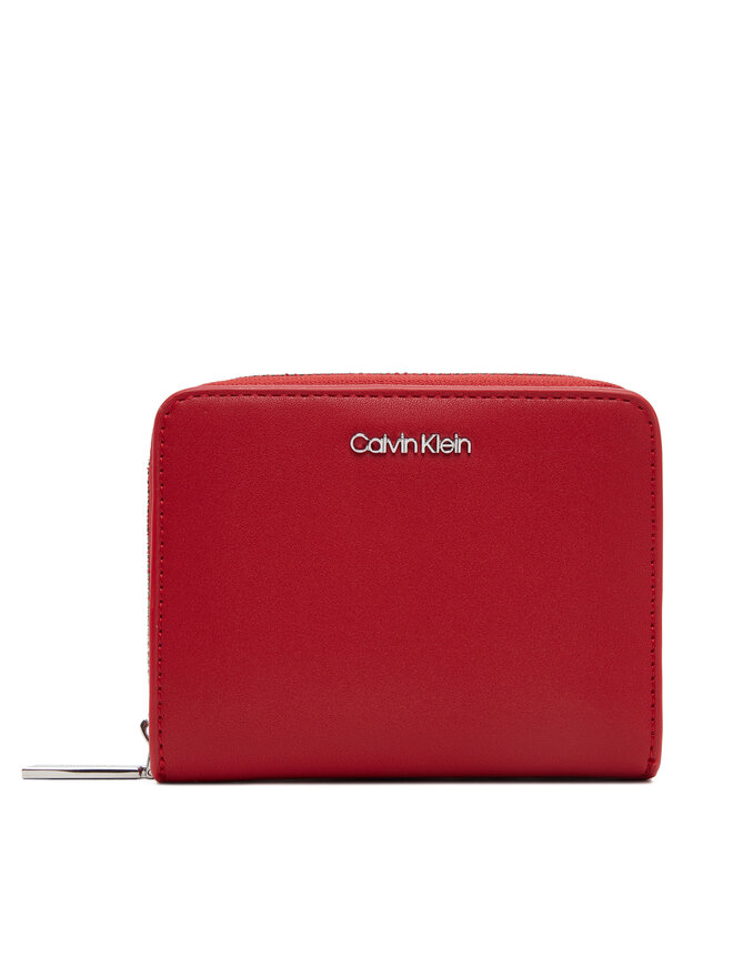 Calvin Klein Mały Portfel Damski Calvin Klein Ck Must Medium Zip Around Wallet K60K611937 Czerwony