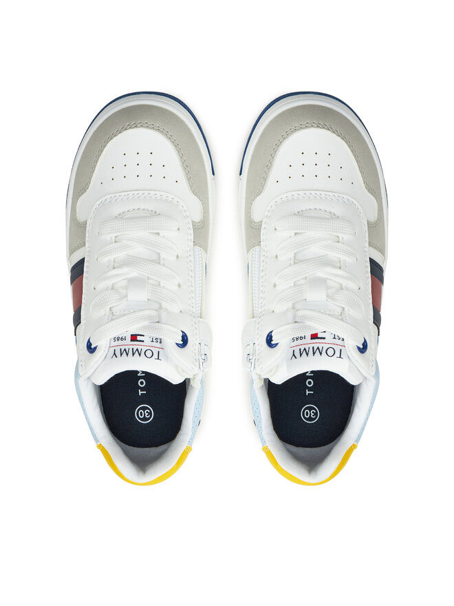 Tommy Hilfiger Sneakersy Tommy Hilfiger Flag Low Cut Lace-Up Sneaker T3X9-33863-1269 M Biały