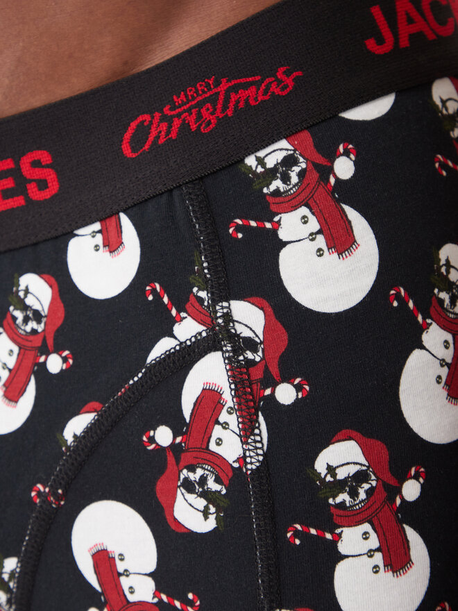 Jack & Jones Jack & Jones Набір боксерські шорти та шкарпетки Snow Skulls Giftbox 12285138 Чорний