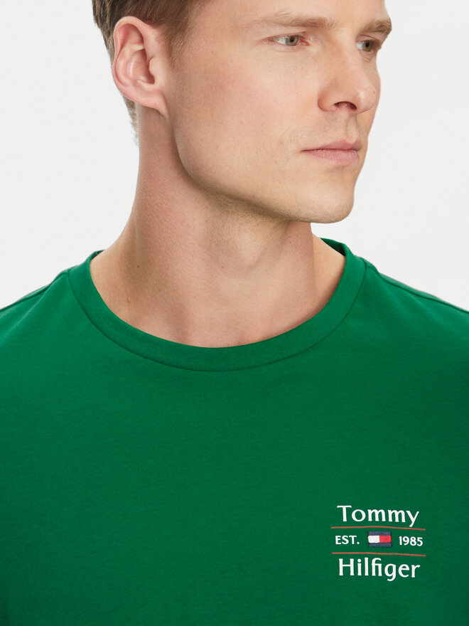 Tommy Hilfiger Tommy Hilfiger Marškinėliai Stack MW0MW38622 Žalia Regular Fit