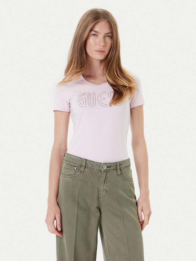 Guess Guess Футболка W5YI05 J1314 Рожевий Regular Fit