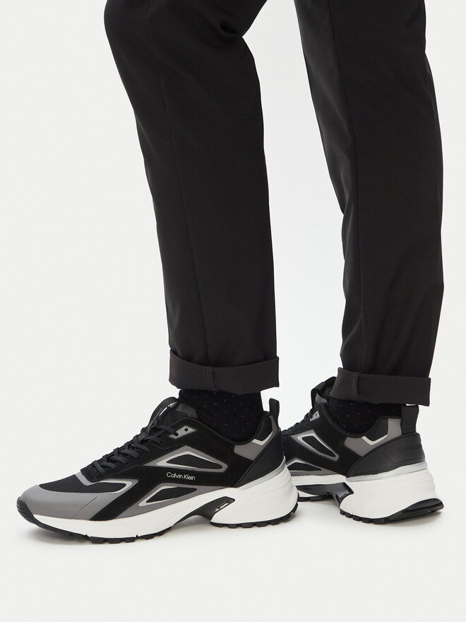 Calvin Klein Sneakers Calvin Klein Hike Runner Ck Stripe Mix Ny-Su HM0HM02220 Schwarz