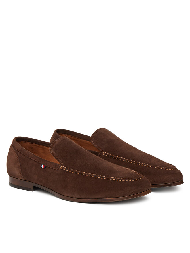 Tommy Hilfiger Félcipő Tommy Hilfiger Hilfiger Flexible Suede Loafer FM0FM05496 Barna