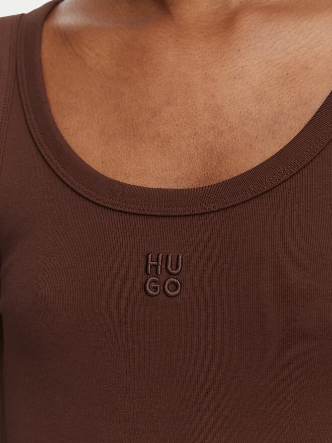 HUGO HUGO Топ Datamia 50514489 Темно-коричневий Slim Fit